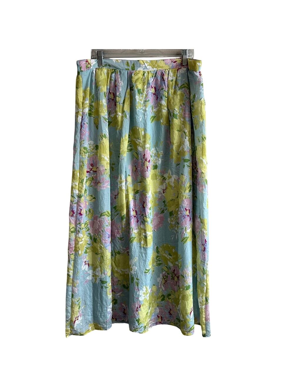Calypso St. Barth Women's Floral Watercolor Maxi Skirt XL